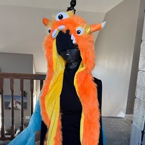 Fuzzy Orange Monster Costume for Kids like new!